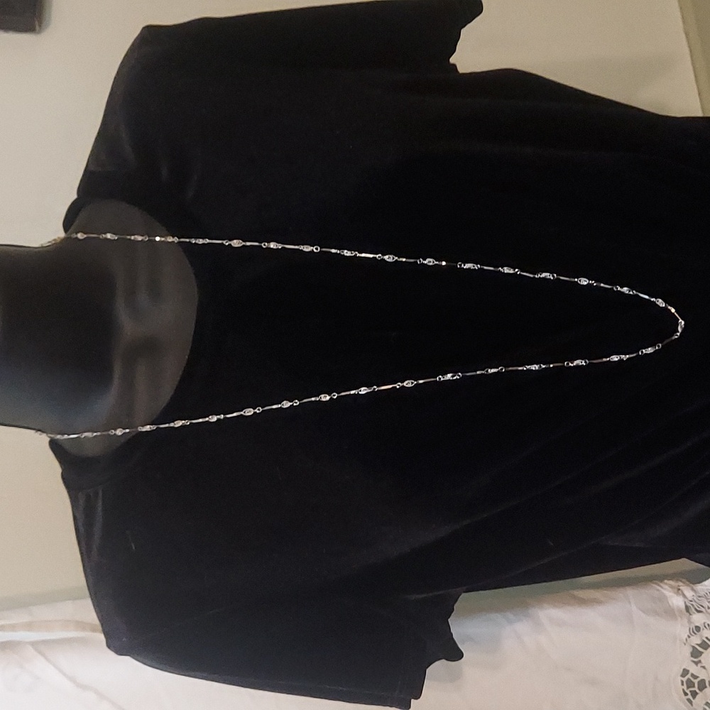 Vintage Crown TRIFARI Mid Century Mod 1960s Long Silver Chain, Unique 60s